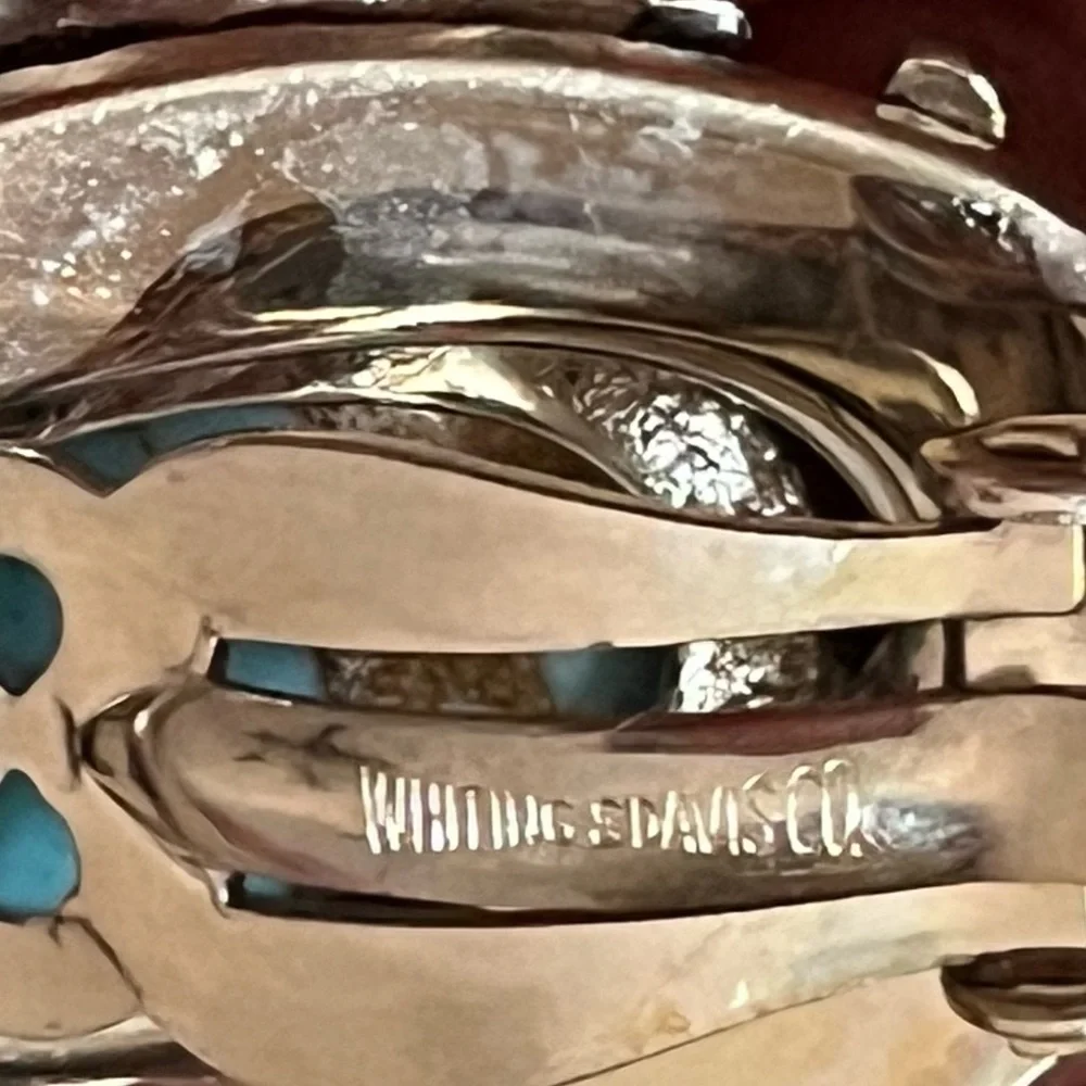 Vintage Whiting and Davis turquoise silver Brooch and Earrings Set, Rare Find..